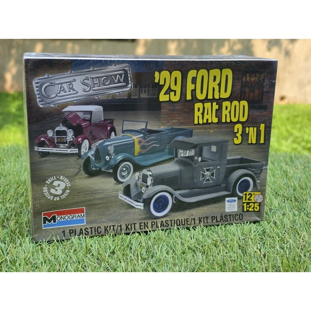 Monogram '29 Ford Rat Rod 3 'n 1  1/25 #85-4932- New Sealed Model Kit Skill 3